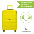 Vegmann Polipropilen (PP) Atlas Sarı 3lü Valiz Seti