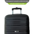 Vegmann Polipropilen (PP) Atlas Siyah Kabin Boy Valiz