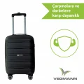 Vegmann Polipropilen (PP) Atlas Siyah Kabin Boy Valiz