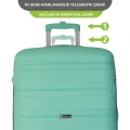 Vegmann Polipropilen (PP) Atlas Su Yeşili 3lü Valiz Seti
