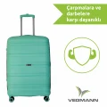 Vegmann Polipropilen (PP) Atlas Su Yeşili Orta Boy Valiz
