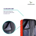 Vegmann Tartılı Scadel Kırmızı 3 lü Valiz Seti