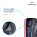 Vegmann Tartılı Scadel Pembe 3 lü Valiz Seti