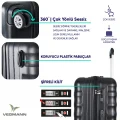Vegmann Tartılı Scadel Siyah 3 lü Valiz Seti
