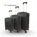 Vegmann Tartılı Scavel Siyah 3 lü Valiz Seti