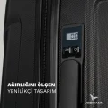 Vegmann Tartılı Scavel Siyah 3 lü Valiz Seti