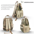 Vegmann Tender Impertex Kumaş Anne Bebek Bakım Sırt Çantası Biberon Termos Gözlü Haki-Bej