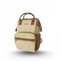 Vegmann Tender Kanvas Kumaş Anne Bebek Bakım Sırt Çantası Biberon Termos Gözlü Kahverengi-Bej