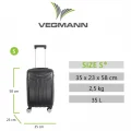 Vegmann Vela Siyah Kabin Boy Valiz