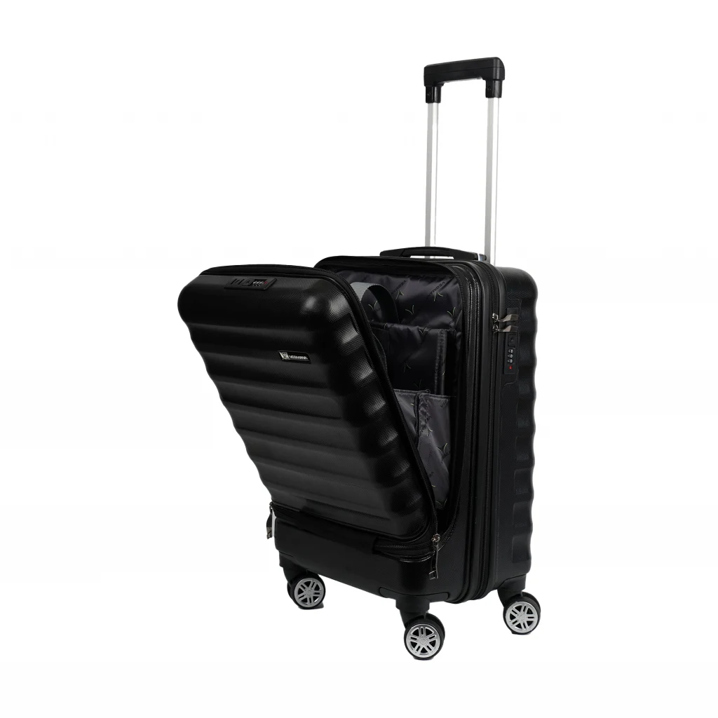 Vegmann Wave Laptop Bölmeli Siyah Kabin Boy Valiz