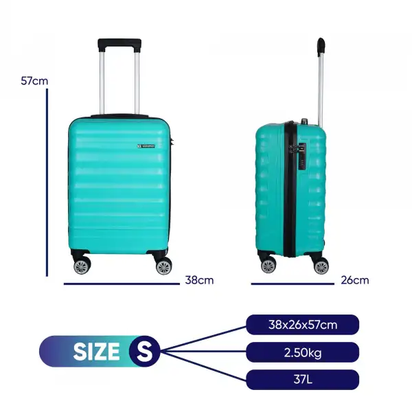 Vegmann Delphin Su Yeşili Kabin Boy Valiz