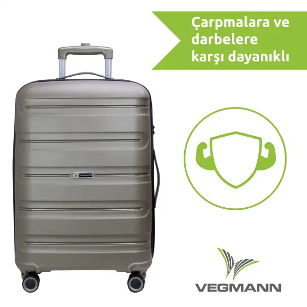 Vegmann Polipropilen (PP) Atlas Gold Büyük Boy Valiz