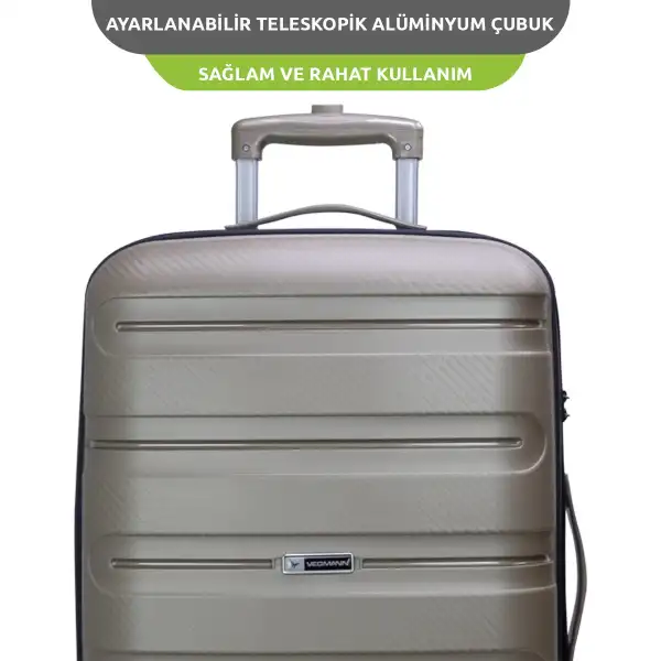 Vegmann Polipropilen (PP) Atlas Gold Büyük Boy Valiz