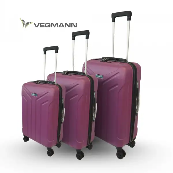 Vegmann Tartılı Scavel Violet 3 lü Valiz Seti
