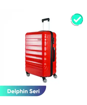 Vegmann Delphin Kırmızı Büyük Boy Valiz