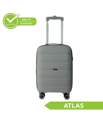 Vegmann Polipropilen (PP) Atlas Gri Kabin Boy Valiz