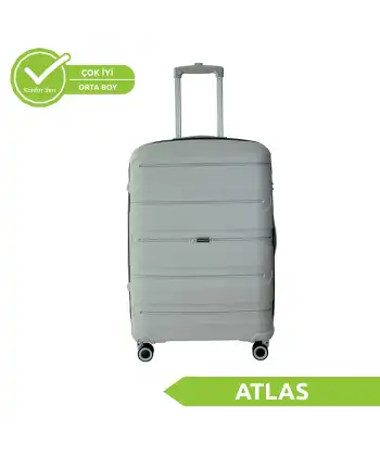 Vegmann Polipropilen (PP) Atlas Gri Orta Boy Valiz