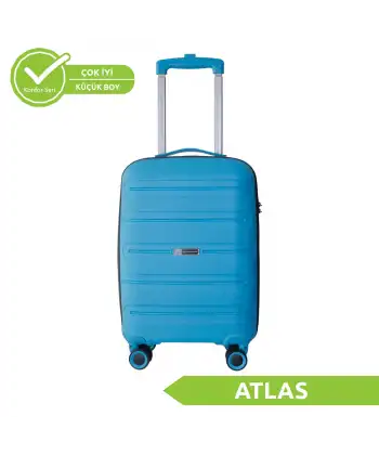 Vegmann Polipropilen (PP) Atlas Mavi Kabin Boy Valiz