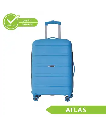 Vegmann Polipropilen (PP) Atlas Mavi Orta Boy Valiz