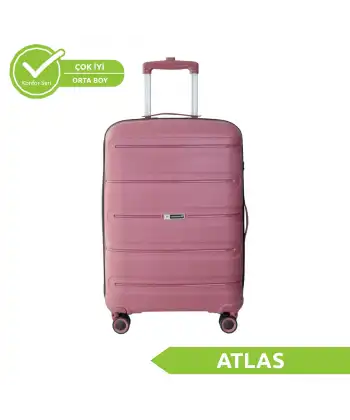 Vegmann Polipropilen (PP) Atlas Mürdüm Orta Boy Valiz