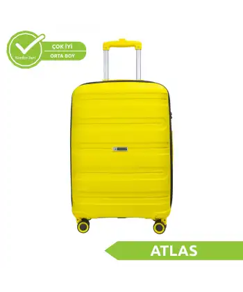 Vegmann Polipropilen (PP) Atlas Sarı Orta Boy Valiz