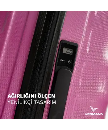 Vegmann Tartılı Scadel Violet Büyük Boy Valiz