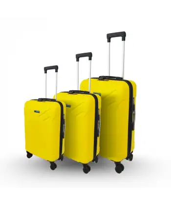 Vegmann Tartılı Scavel Sarı 3 lü Valiz Seti