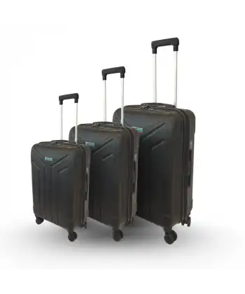 Vegmann Tartılı Scavel Siyah 3 lü Valiz Seti