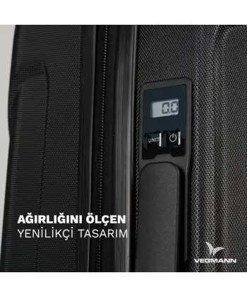 Vegmann Tartılı Scavel Siyah Orta Boy Valiz