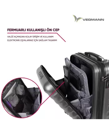 Vegmann Wave Laptop Bölmeli Antrasit Kabin Boy Valiz