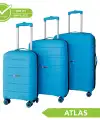 Vegmann Polipropilen (PP) Atlas Mavi 3lü Valiz Seti