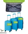Vegmann Polipropilen (PP) Atlas Mavi 3lü Valiz Seti