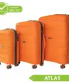 Vegmann Polipropilen (PP) Atlas Turuncu 3lü Valiz Seti