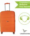 Vegmann Polipropilen (PP) Atlas Turuncu 3lü Valiz Seti
