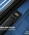 Vegmann Tartılı Scadel Mavi Büyük Boy Valiz