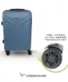 Vegmann Tartılı Scavel Mavi 3 lü Valiz Seti
