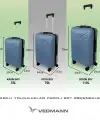 Vegmann Tartılı Scavel Mavi 3 lü Valiz Seti
