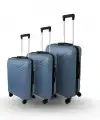 Vegmann Tartılı Scavel Mavi 3 lü Valiz Seti