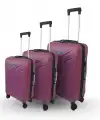 Vegmann Tartılı Scavel Violet 3 lü Valiz Seti