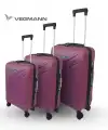 Vegmann Tartılı Scavel Violet 3 lü Valiz Seti