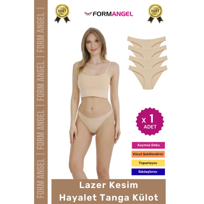 #Külot Lazer Kesim İz Yapmaz Dikişsiz Esnek Rahat Toparlayıcı Kadın Hayalet Tanga Külot - 1 Adet
