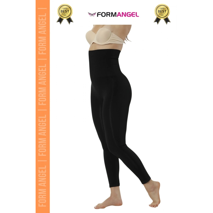 #Tayt 2 Beden Küçültür Diz Yapmaz Kaymaz Toparlayıcı Siyah Kadın Yüksek Bel Çift Kat Korse Tayt