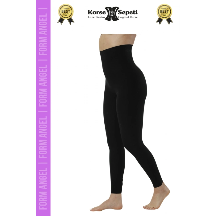 #Tayt 2 Beden Küçülten Diz İz Yapmayan Kaymaz Toparlayıcı Lazer Kesim Yüksek Bel Korseli Tayt