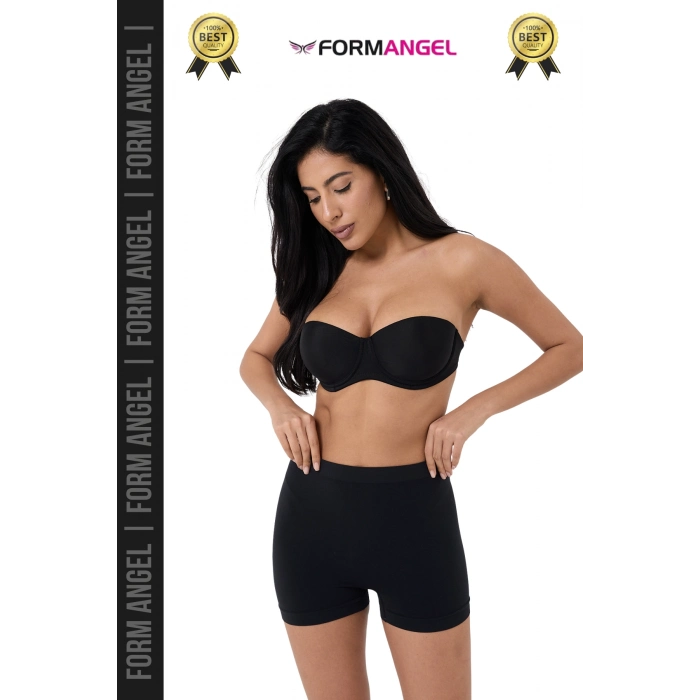 #Şort 2 Beden Küçülten Toparlayıcı Bel Sıkılaştırıcı Şekillendirici Yüksek Bel Dikişsiz Boxer Şort