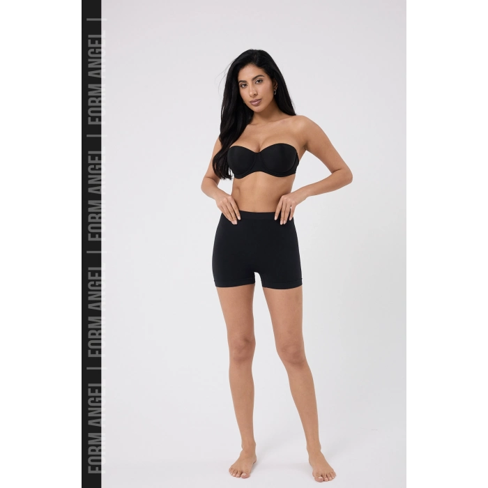 #Şort 2 Beden Küçülten Toparlayıcı Bel Sıkılaştırıcı Şekillendirici Yüksek Bel Dikişsiz Boxer Şort