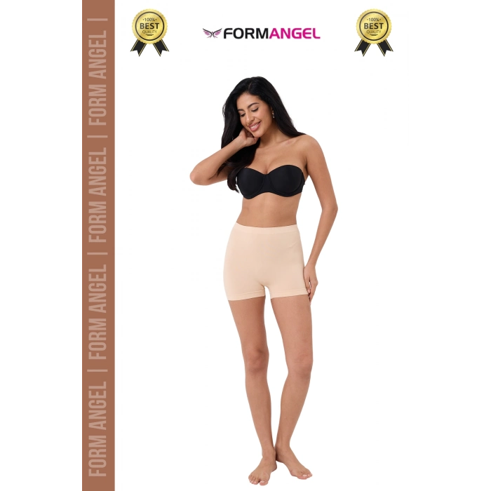 #Şort 2 Beden Küçülten Toparlayıcı Bel Sıkılaştırıcı Şekillendirici Yüksek Bel Dikişsiz Boxer Şort