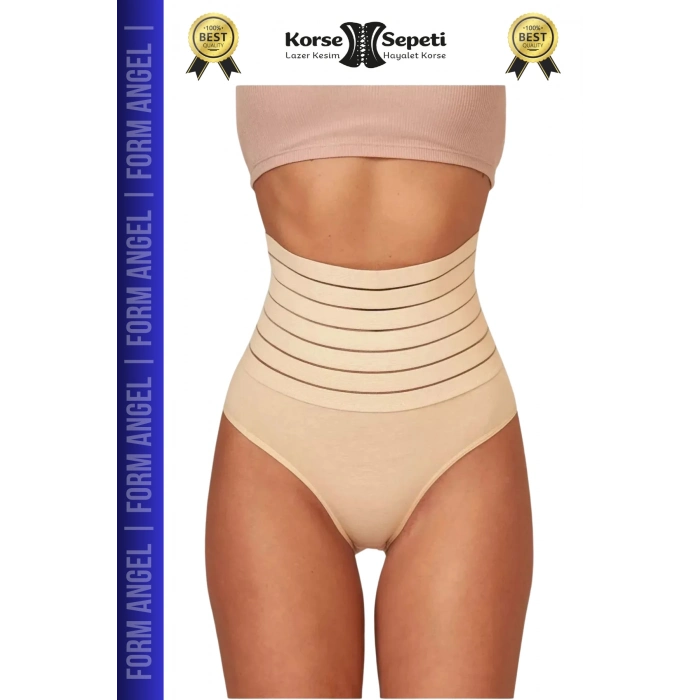 #Korse Vücut Şekillendirici Karın Bel Toparlayıcı Lazer Kesim Yüksek Bel Slip Korse - 4 Adet