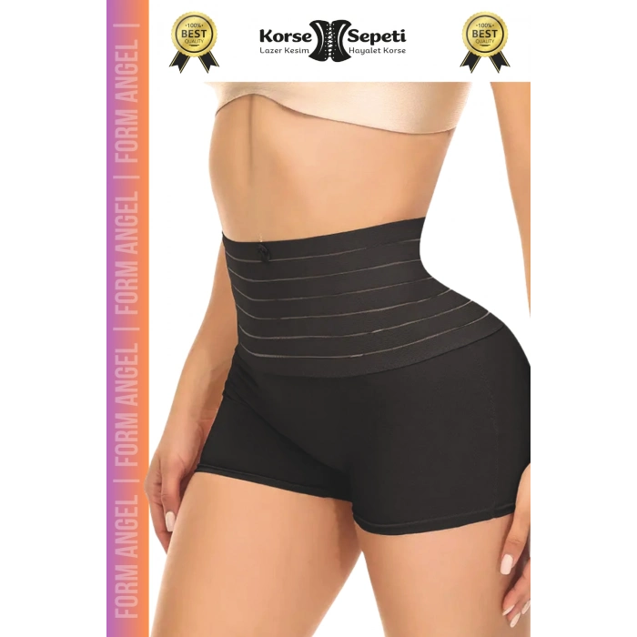 #Korse Vücut Toparlayıcı Şekillendirici Kaymaz Doku Lazer Kesim Yüksek Bel Boxer Korse - 1 Adet