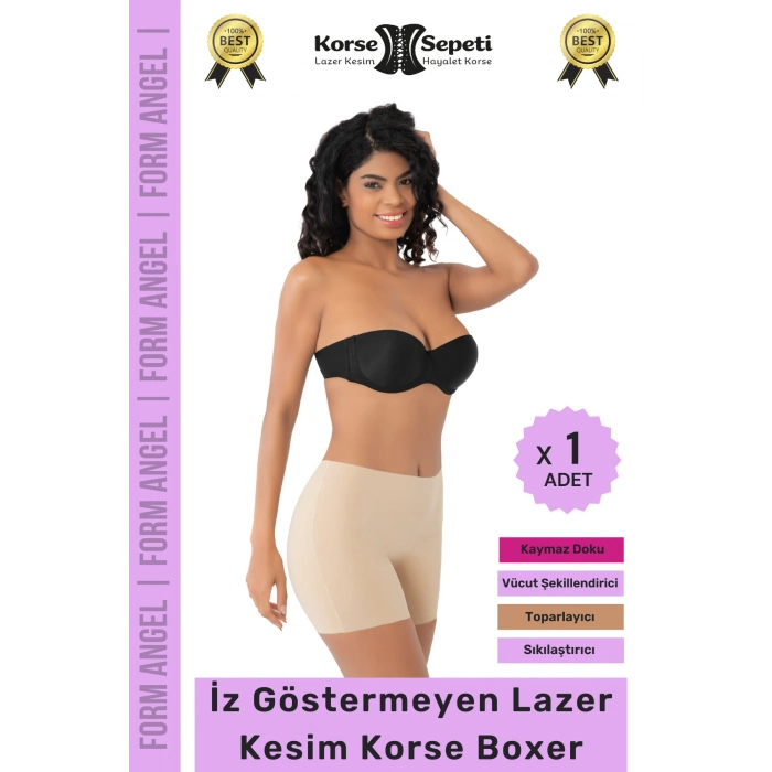#Korse İz Göstermeyen Kaymaz Basen Toparlayıcı Şekillendiren Lazer Kesim Korse Boxer - 1 Adet