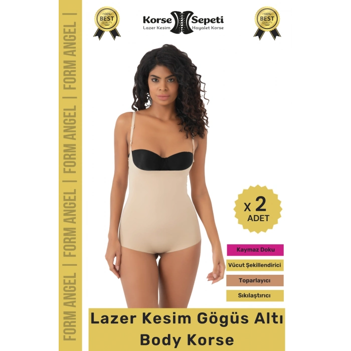 #Korse İz Göstermeyen Toparlayıcı Vücut Şekillendiren Lazer Kesim Gögüs Altı Bady Korse - 2 Adet